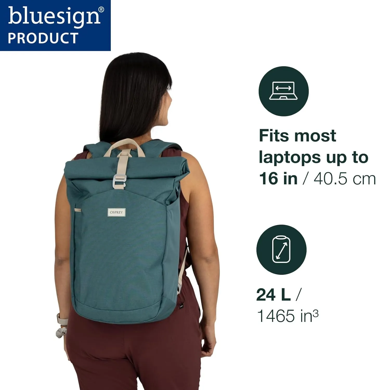 Osprey Arcane Roll Top Commuter Backpack, Botanica