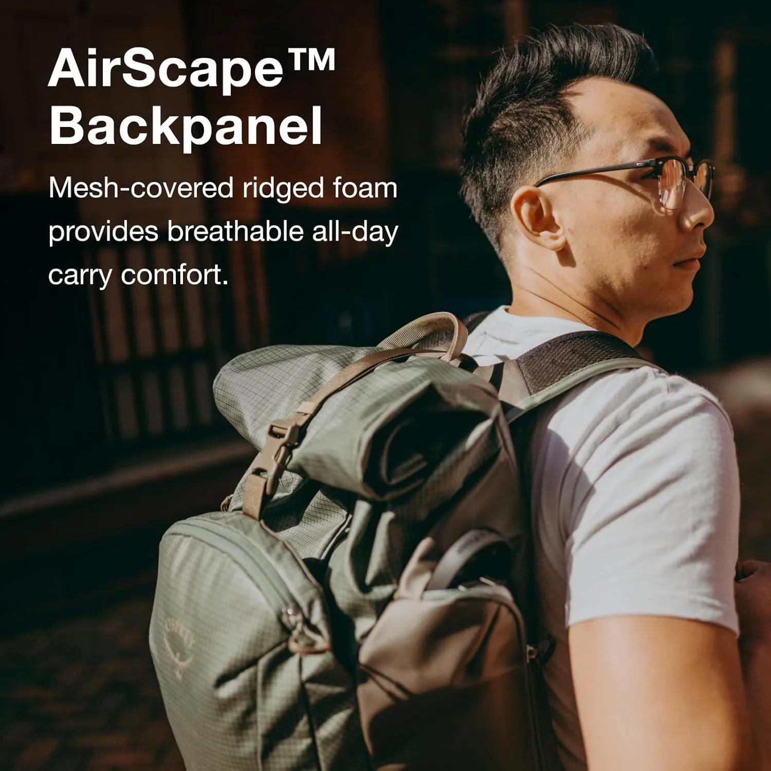 Osprey Transporter Roll Top Commuter Backpack, Raven Black