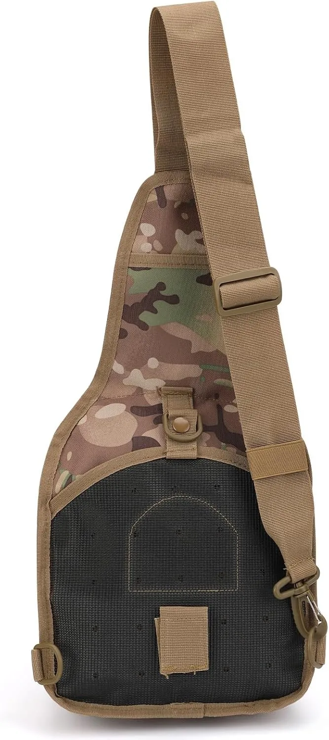 Outdoor Tactical Shoulder Backpack,Military Chest Portable Sling Bag For Men Women (CP Camo)