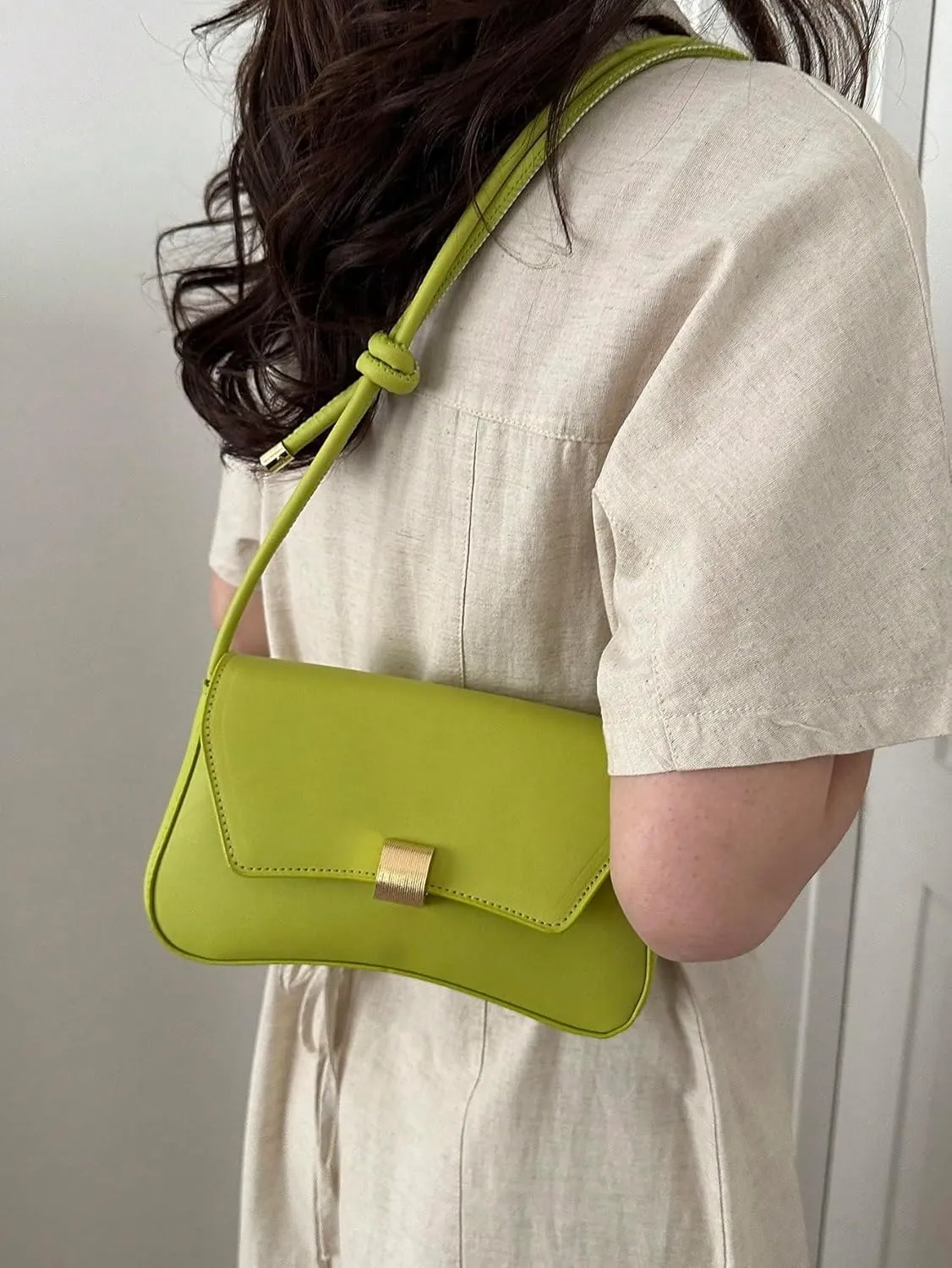 OYOANGLE Women's Flap Clutch Leather Shoulder Bag Vintage Adjustable Straps Shoulder Purse