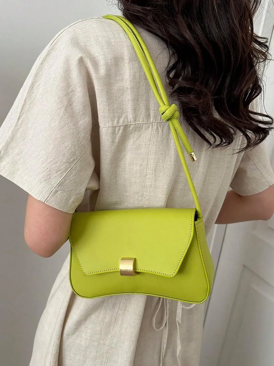 OYOANGLE Women's Flap Clutch Leather Shoulder Bag Vintage Adjustable Straps Shoulder Purse