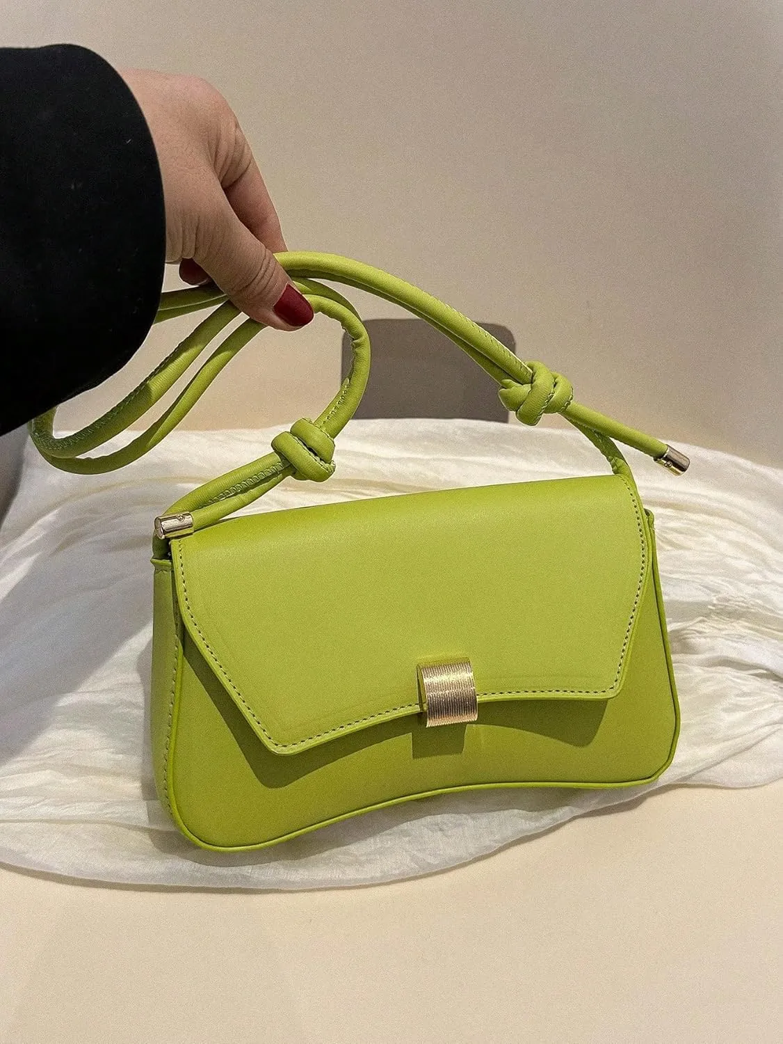 OYOANGLE Women's Flap Clutch Leather Shoulder Bag Vintage Adjustable Straps Shoulder Purse