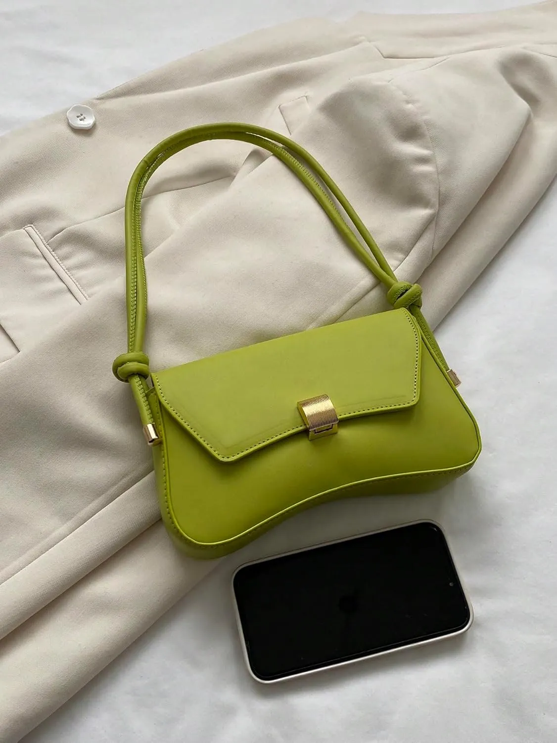 OYOANGLE Women's Flap Clutch Leather Shoulder Bag Vintage Adjustable Straps Shoulder Purse