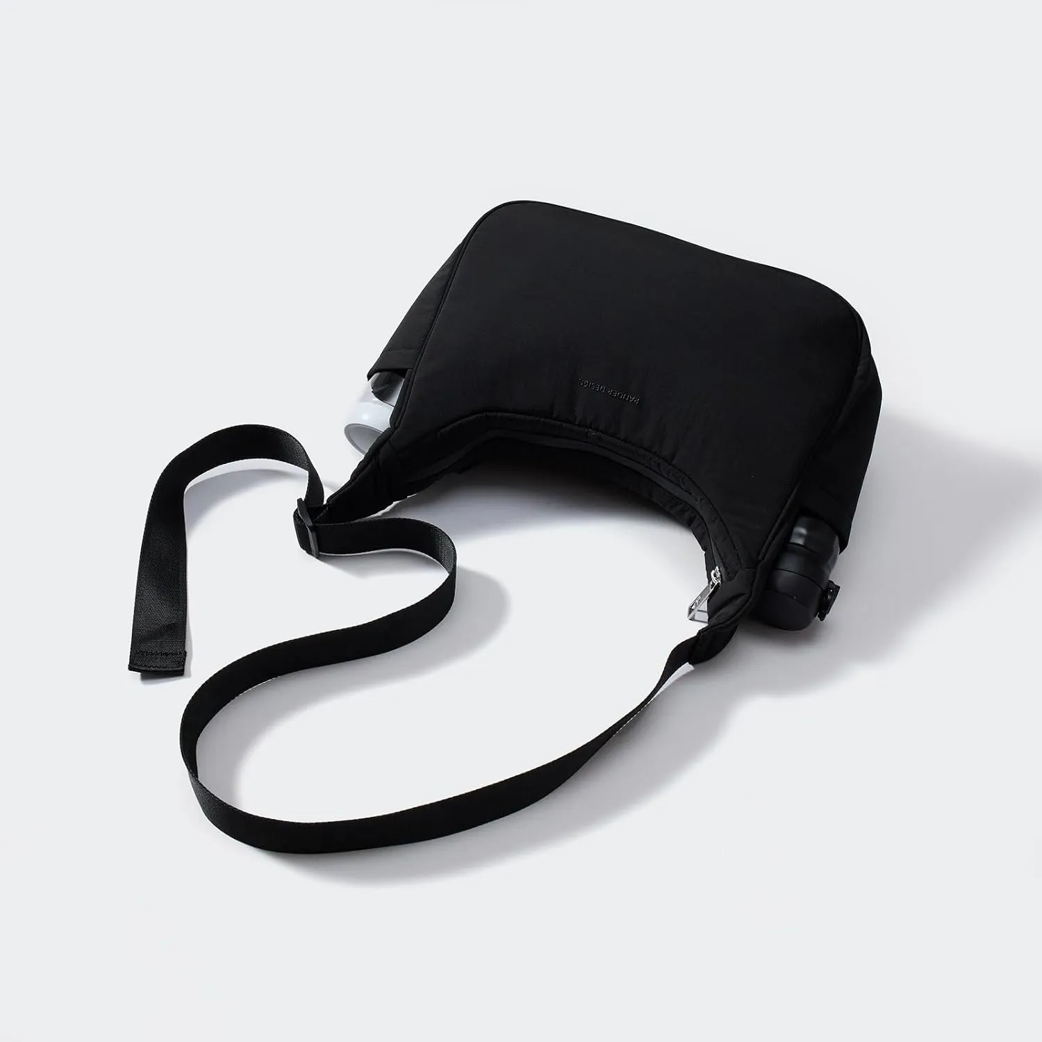 Pander Nylon Crescent Shoulder Bag, Medium Sling Crossbody with Adjustable Strap.