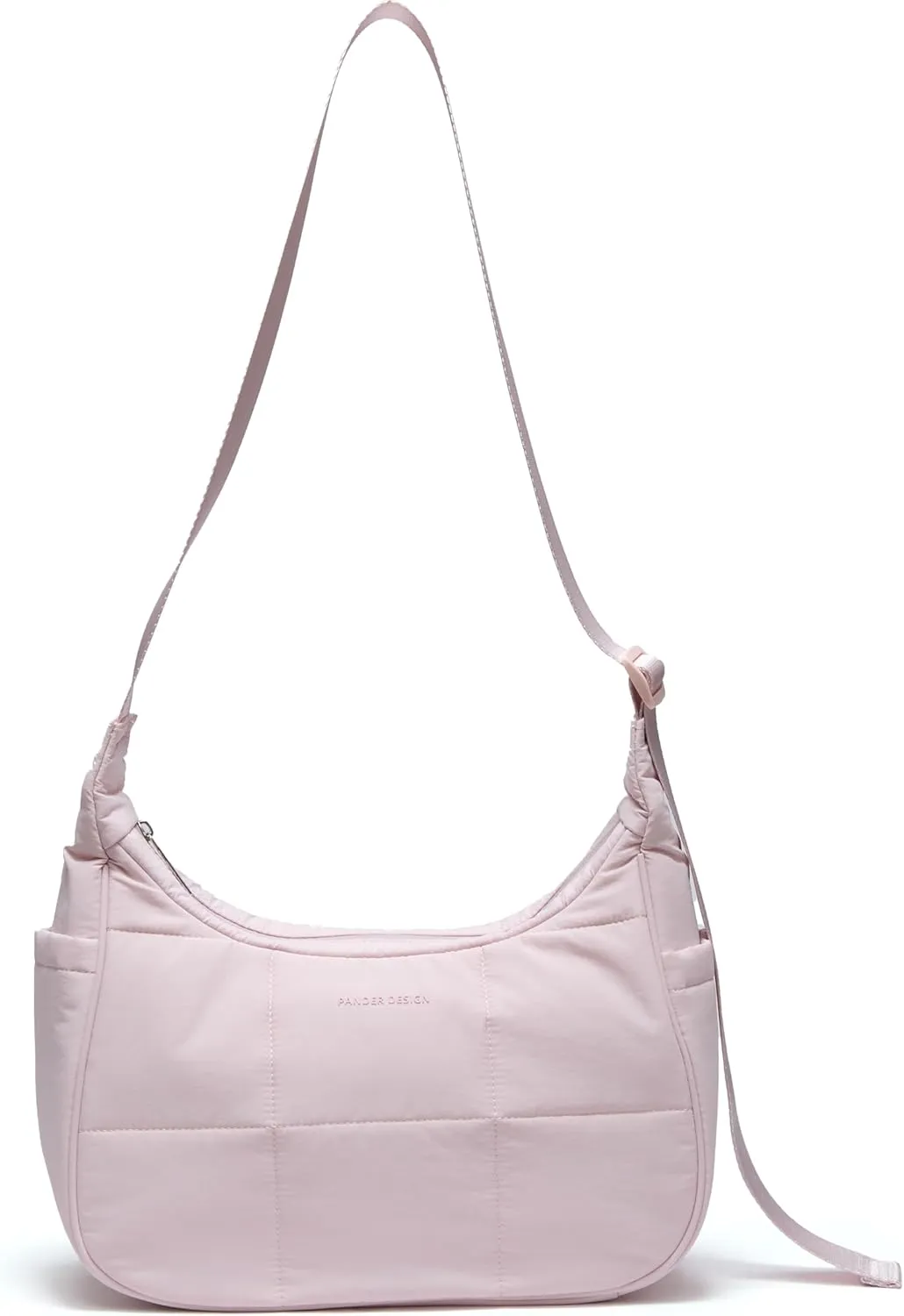 Pander Nylon Crescent Shoulder Bag, Medium Sling Crossbody with Adjustable Strap.