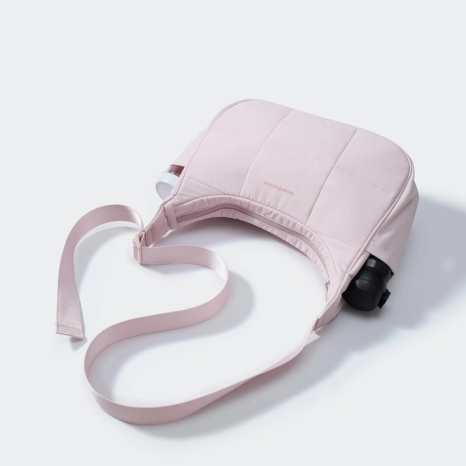 Pander Nylon Crescent Shoulder Bag, Medium Sling Crossbody with Adjustable Strap.