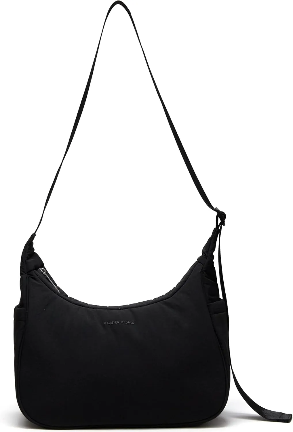Pander Nylon Crescent Shoulder Bag, Medium Sling Crossbody with Adjustable Strap.