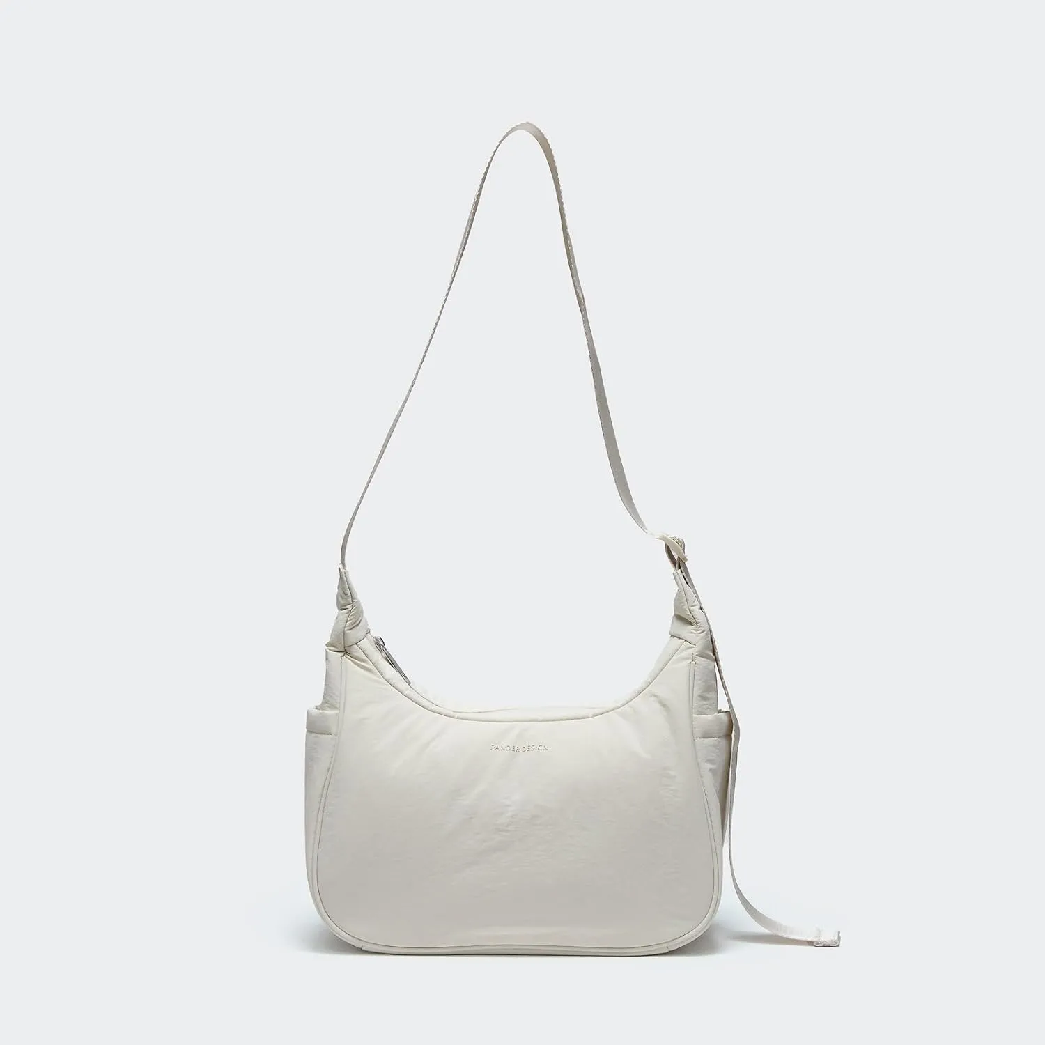 Pander Nylon Crescent Shoulder Bag, Medium Sling Crossbody with Adjustable Strap.