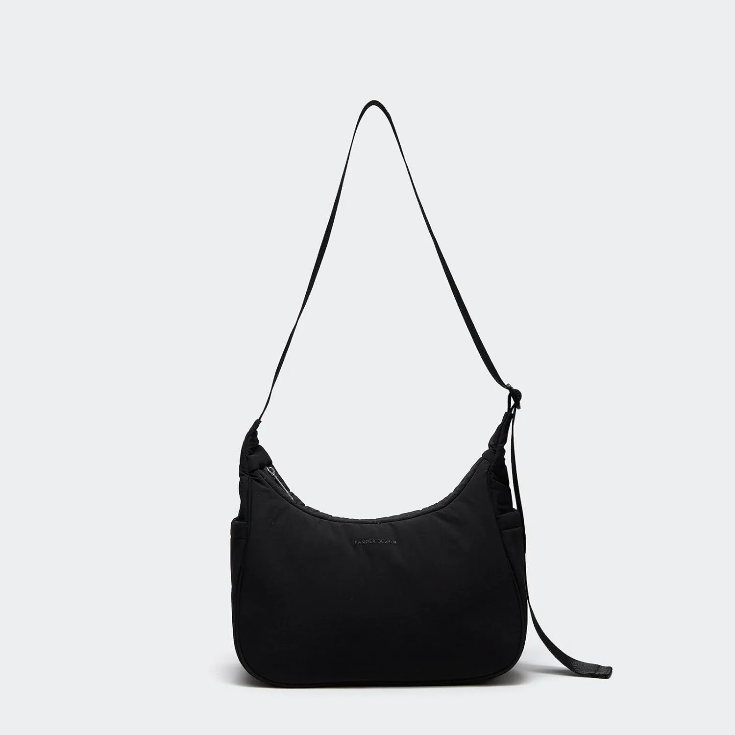 Pander Nylon Crescent Shoulder Bag, Medium Sling Crossbody with Adjustable Strap.