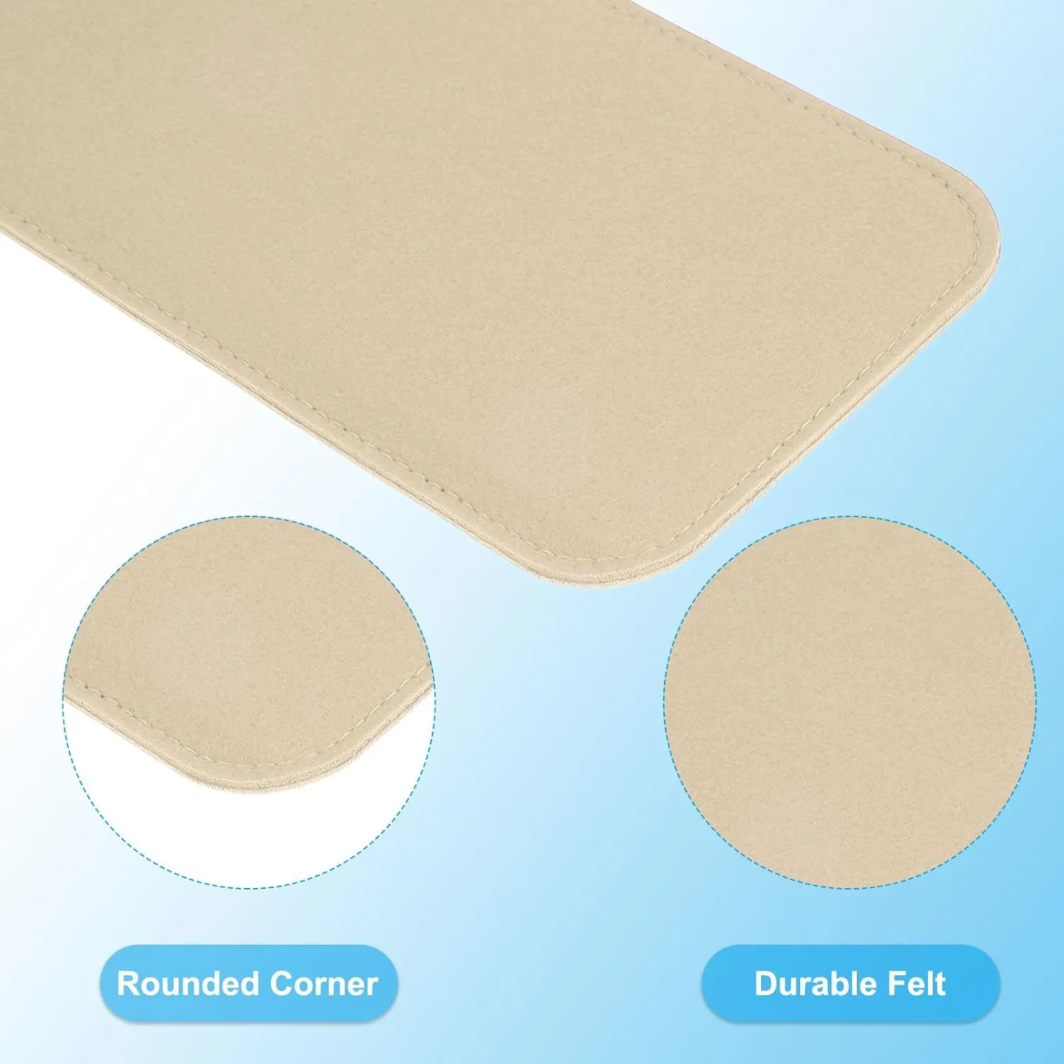 PATIKIL Felt Base Shaper 14x5 Inch, 2Pcs Bag Bottom Shaper Pad Purse Liner Board Insert Arc Corner for Handbags Tote Crossbody Bag Backpack, Light Beige