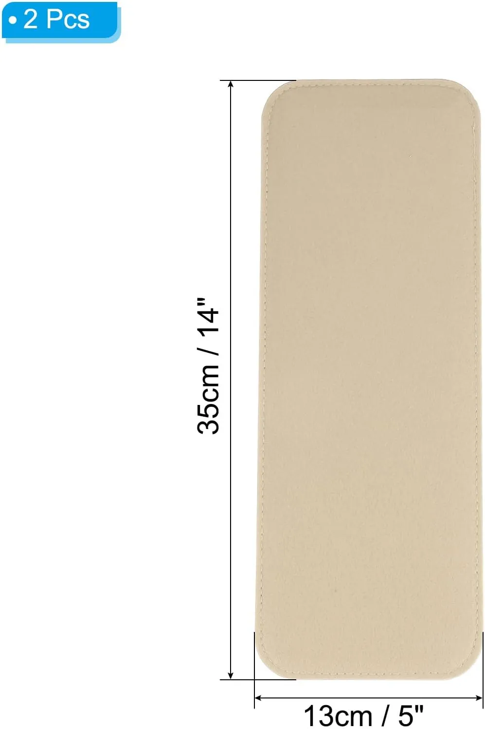 PATIKIL Felt Base Shaper 14x5 Inch, 2Pcs Bag Bottom Shaper Pad Purse Liner Board Insert Arc Corner for Handbags Tote Crossbody Bag Backpack, Light Beige