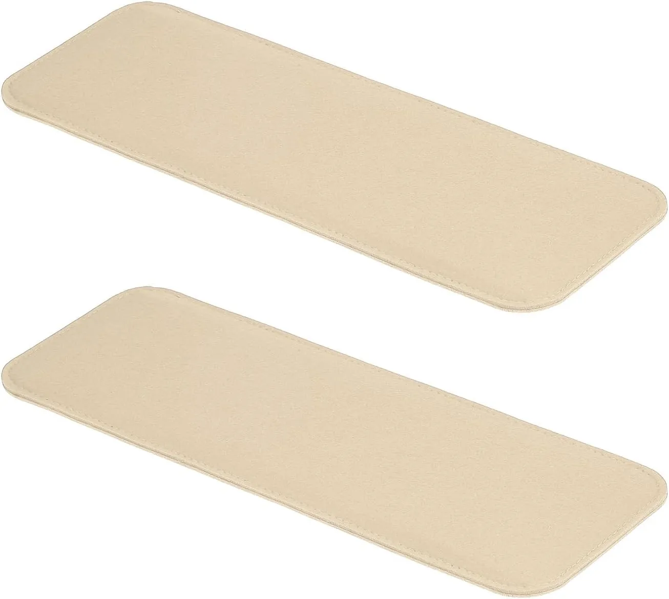PATIKIL Felt Base Shaper 14x5 Inch, 2Pcs Bag Bottom Shaper Pad Purse Liner Board Insert Arc Corner for Handbags Tote Crossbody Bag Backpack, Light Beige