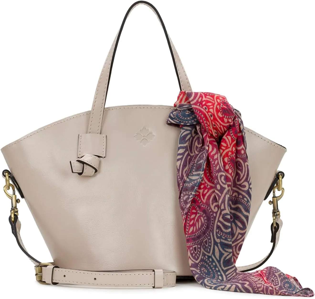 Patricia Nash Corallina Crossbody w/Greek Ombre Scarf, Chalk White