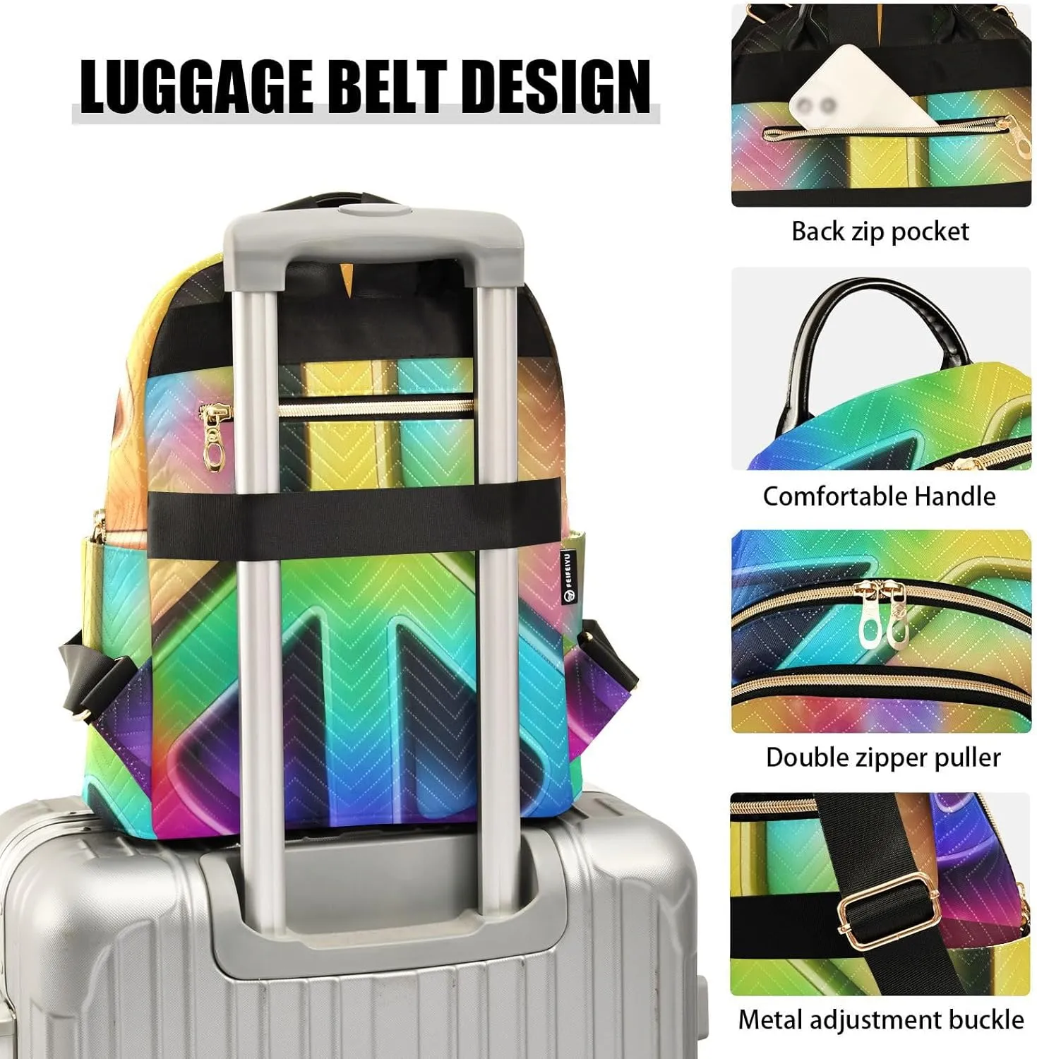 Peace Sign Mini Backpack Women's Quilted Small Backpack Purse for Women College Fashion Travel Daypack Shoulder Bag