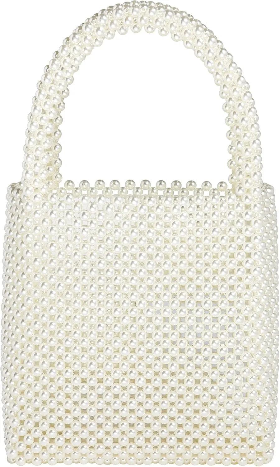 Pearl Clutch Purse White Summer Handbag Tote Bag Evening Party Bag With Pearls For Women