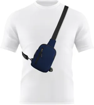 Peicees Mens Mini Sling Bag Chest Bag Shoulder Bag Women Crossbody Bag Phone Holder with Reversible Strap and Dual Pocket
