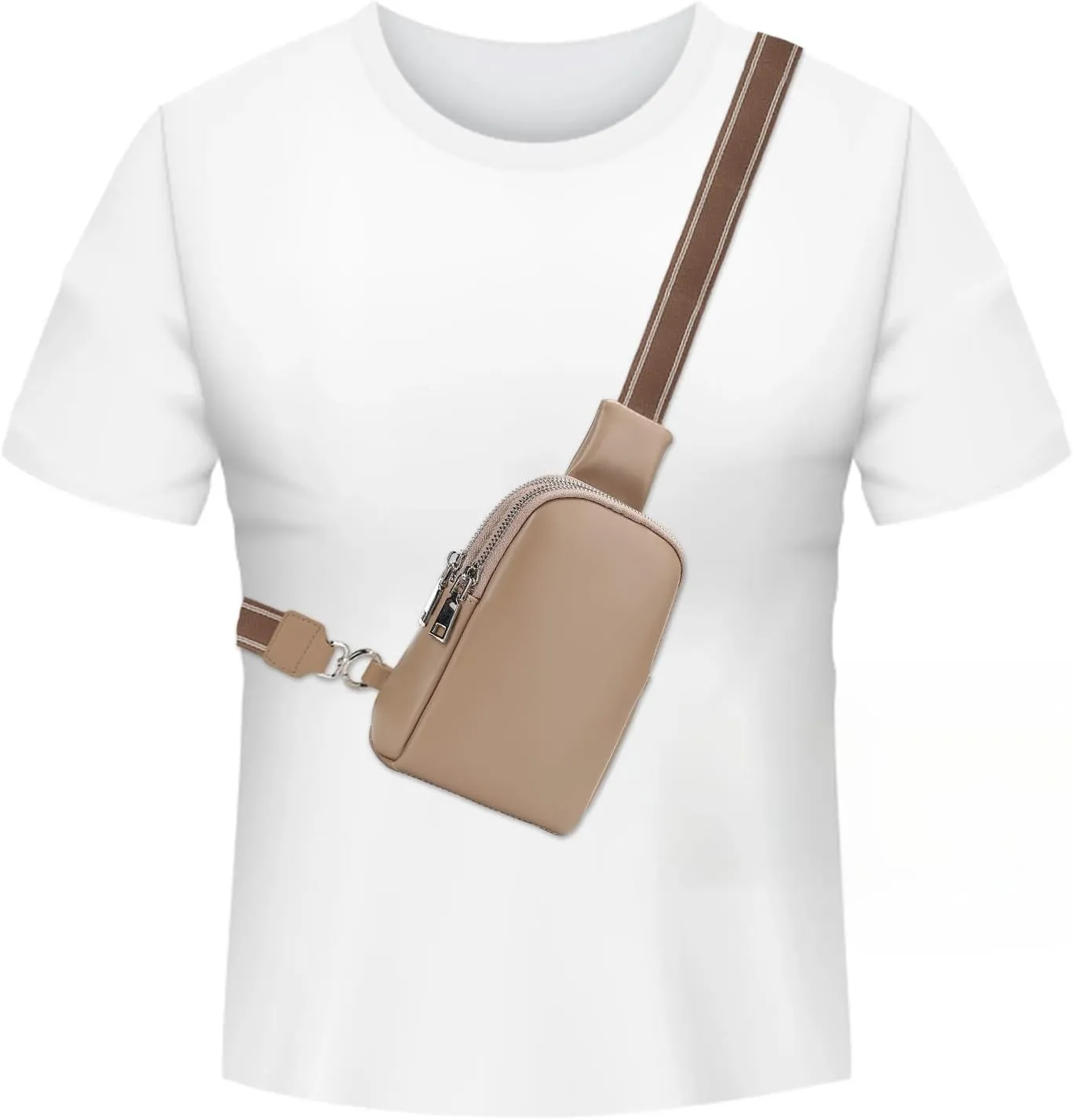 Peicees Mini Leather Crossbody Bags for Women Fanny Packs Travel Sling Bag Cross Body Bag Womens Shoulder Phone Purse