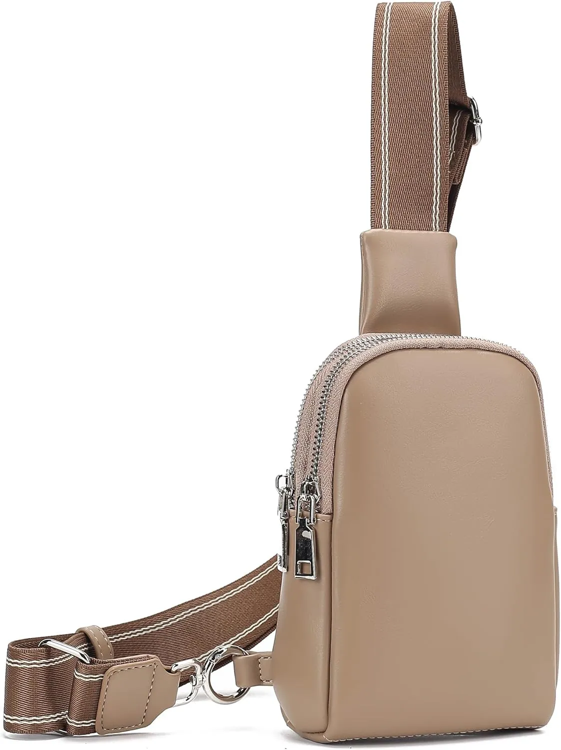 Peicees Mini Leather Crossbody Bags for Women Fanny Packs Travel Sling Bag Cross Body Bag Womens Shoulder Phone Purse