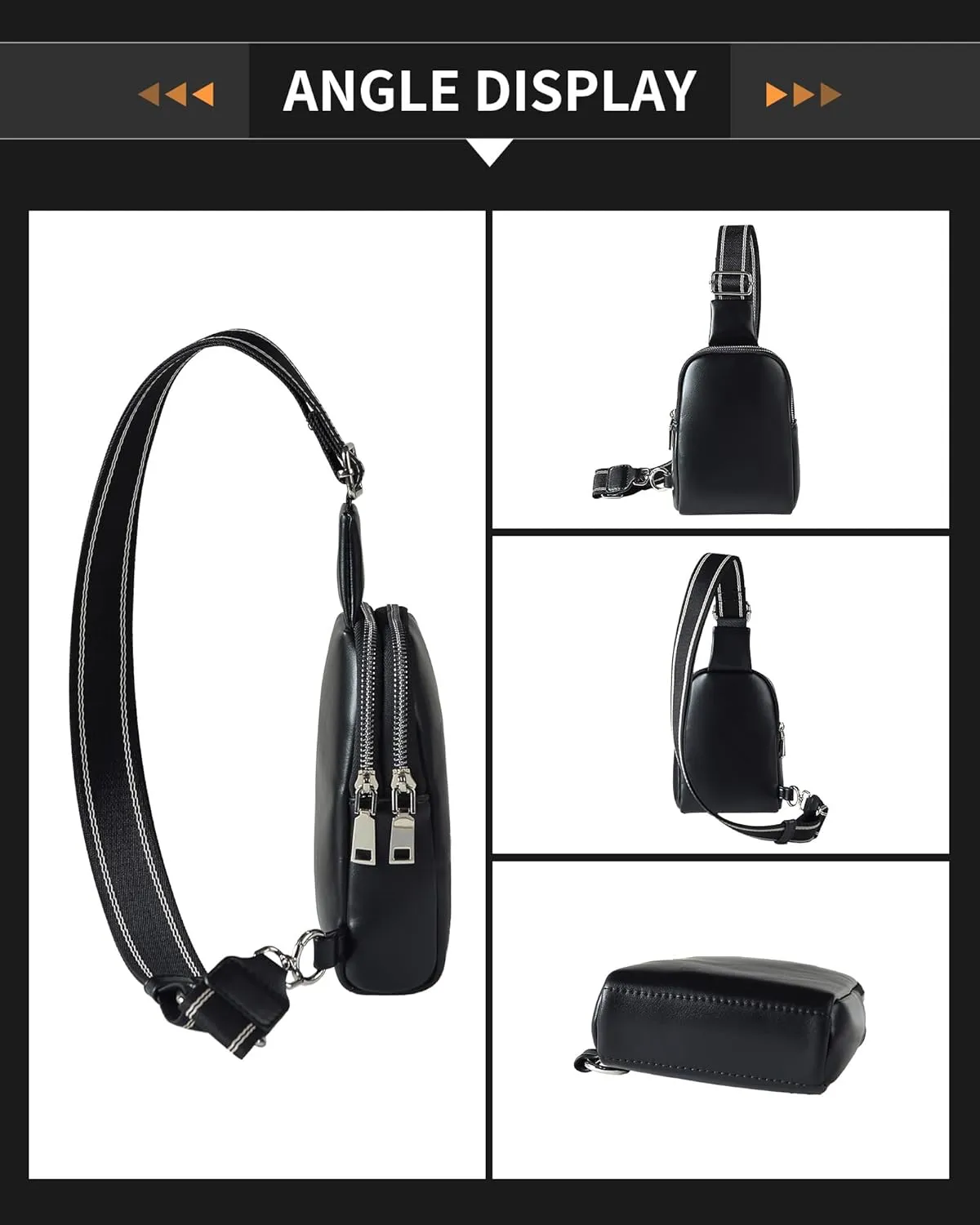 Peicees Mini Leather Crossbody Bags for Women Fanny Packs Travel Sling Bag Cross Body Bag Womens Shoulder Phone Purse