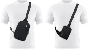 Peicees Sling Bag for Women Men Trendy Casual Phone Chest Bag Waterproof Crossbody Daypack, Small Black and Mini Black