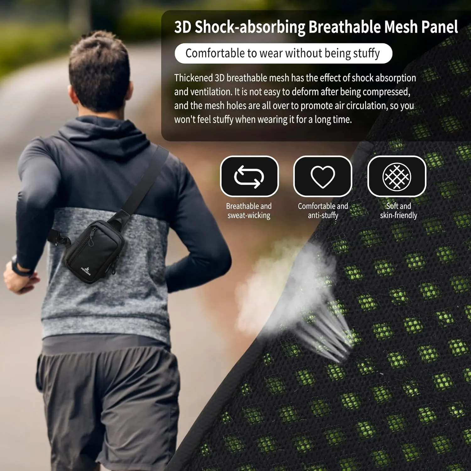 Peicees Small Crossbody Bag for Men Women Mini Sling Bag Travel Running Phone Daypack Cross Body Shoulder Bags with Keyholder