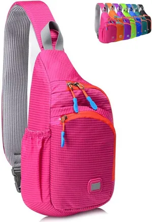 Peicees Small Sling Backpack Waterproof Unisex Shoulder Bag Chest Crossbody Daypack
