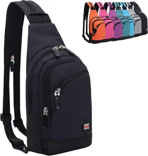 Peicees Small Sling Bag for Women Mens Convertible Crossbody Backpack Shoulder Chest Daypack with Zipper Strap for Hiking