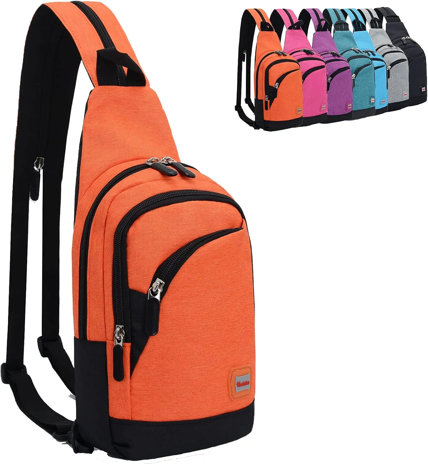 Peicees Small Sling Bag for Women Mens Convertible Crossbody Backpack Shoulder Chest Daypack with Zipper Strap for Hiking