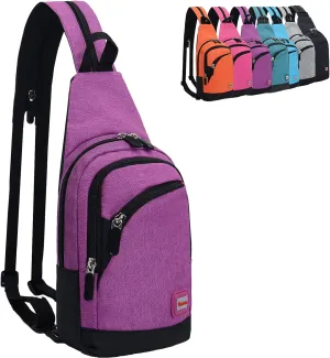 Peicees Small Sling Bag for Women Mens Convertible Crossbody Backpack Shoulder Chest Daypack with Zipper Strap for Hiking