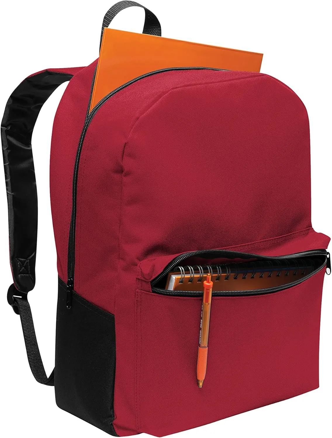 Personalized Casual Value Backpacks, Red - Your Name - Customized Basic Backpack for College, Business
