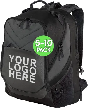 Personalized Custom Business Computer Backpack - Add Your Logo (17" Laptops) 5 or 10 Pack