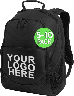 Personalized Custom Business Computer Backpack - Add Your Logo (17" Laptops) 5 or 10 Pack