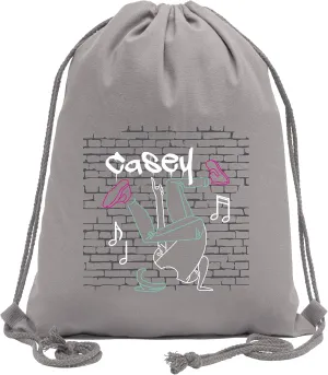 Personalized Dance Cotton Backpack | Custom Dance Bag | Hip Hop Canvas Bag
