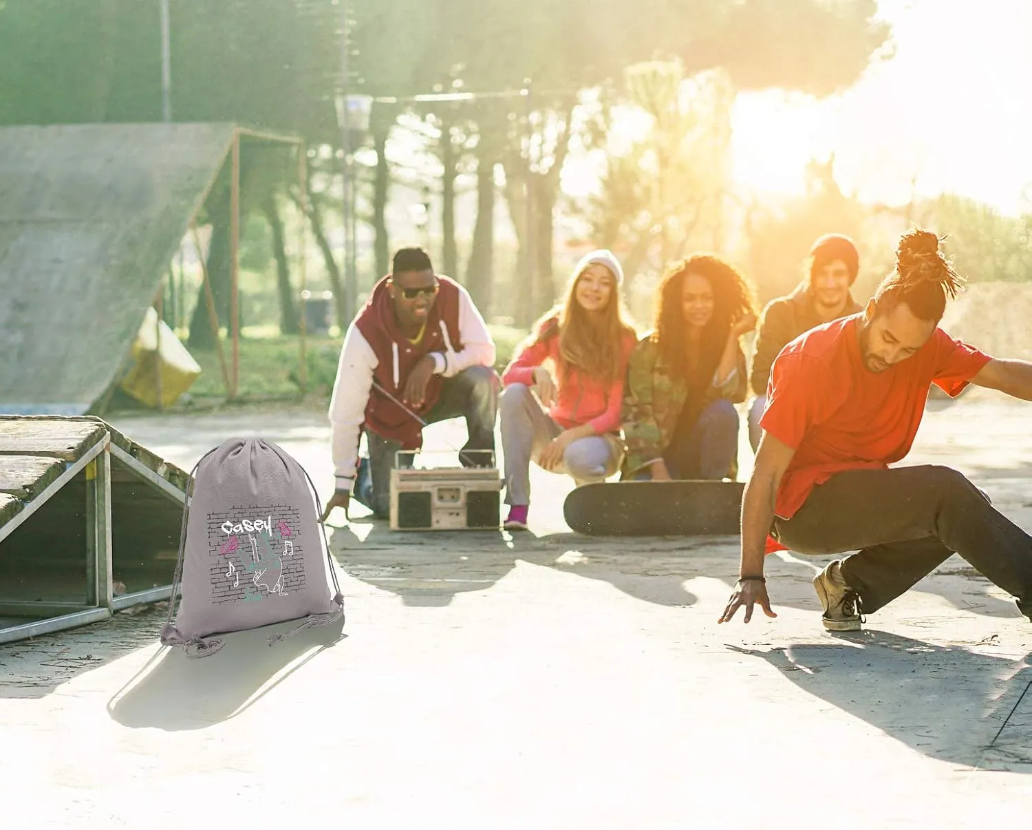 Personalized Dance Cotton Backpack | Custom Dance Bag | Hip Hop Canvas Bag