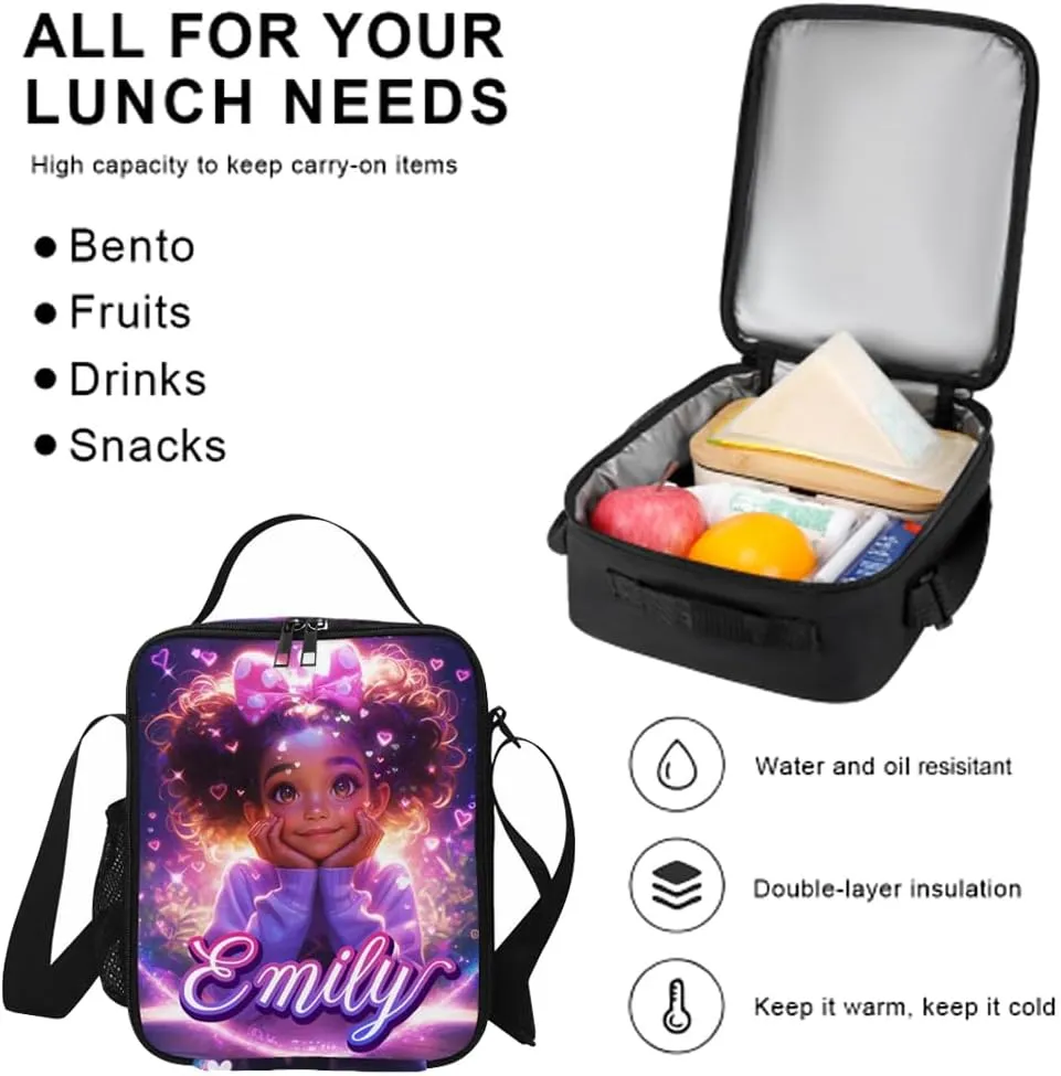 Personalized School Backpack for Boys Girls with Lunch Box Bag,Custom Toddler Backpack for Boys Girls