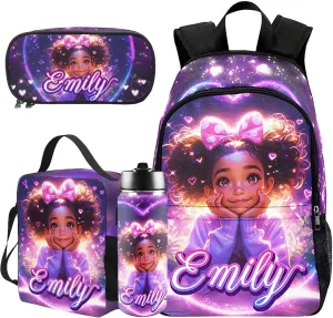 Personalized School Backpack for Boys Girls with Lunch Box Bag,Custom Toddler Backpack for Boys Girls
