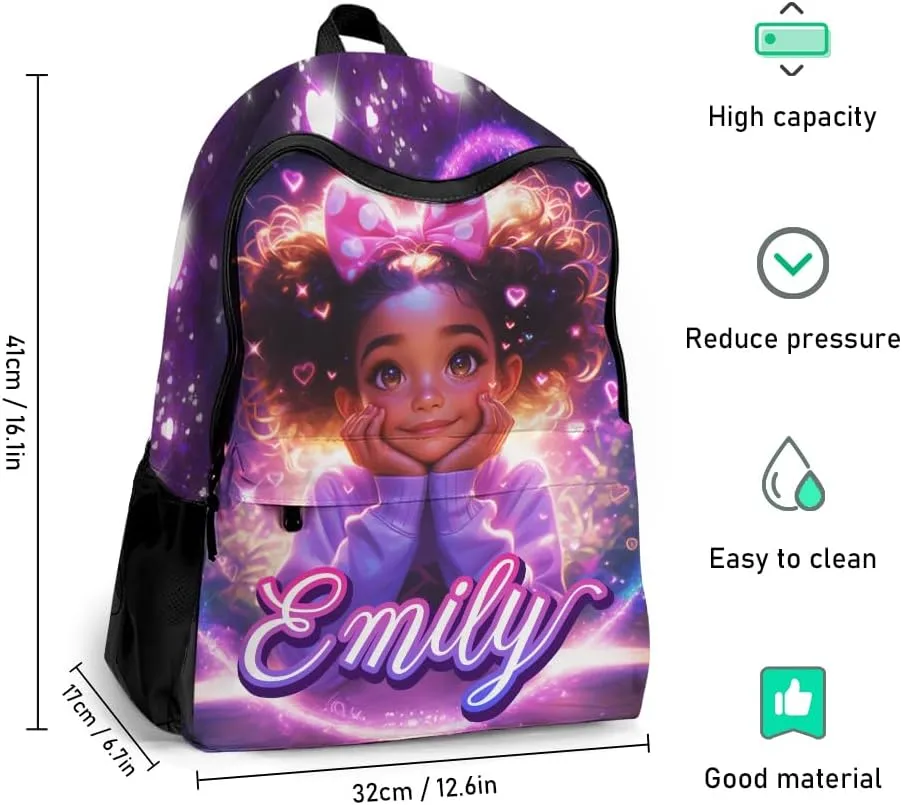 Personalized School Backpack for Boys Girls with Lunch Box Bag,Custom Toddler Backpack for Boys Girls