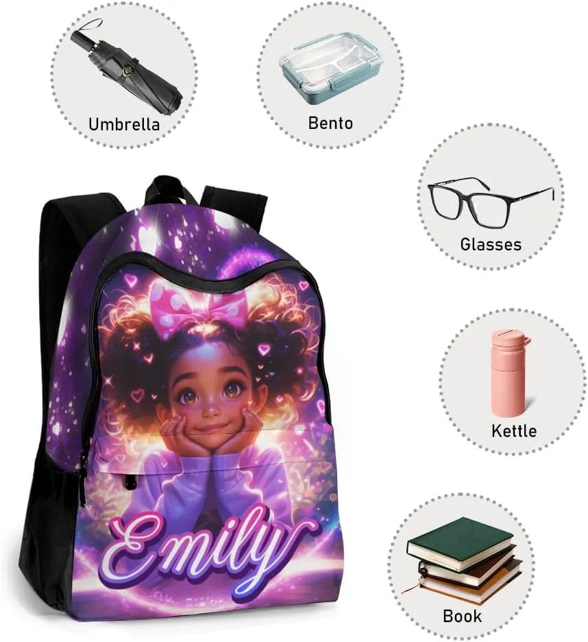 Personalized School Backpack for Boys Girls with Lunch Box Bag,Custom Toddler Backpack for Boys Girls