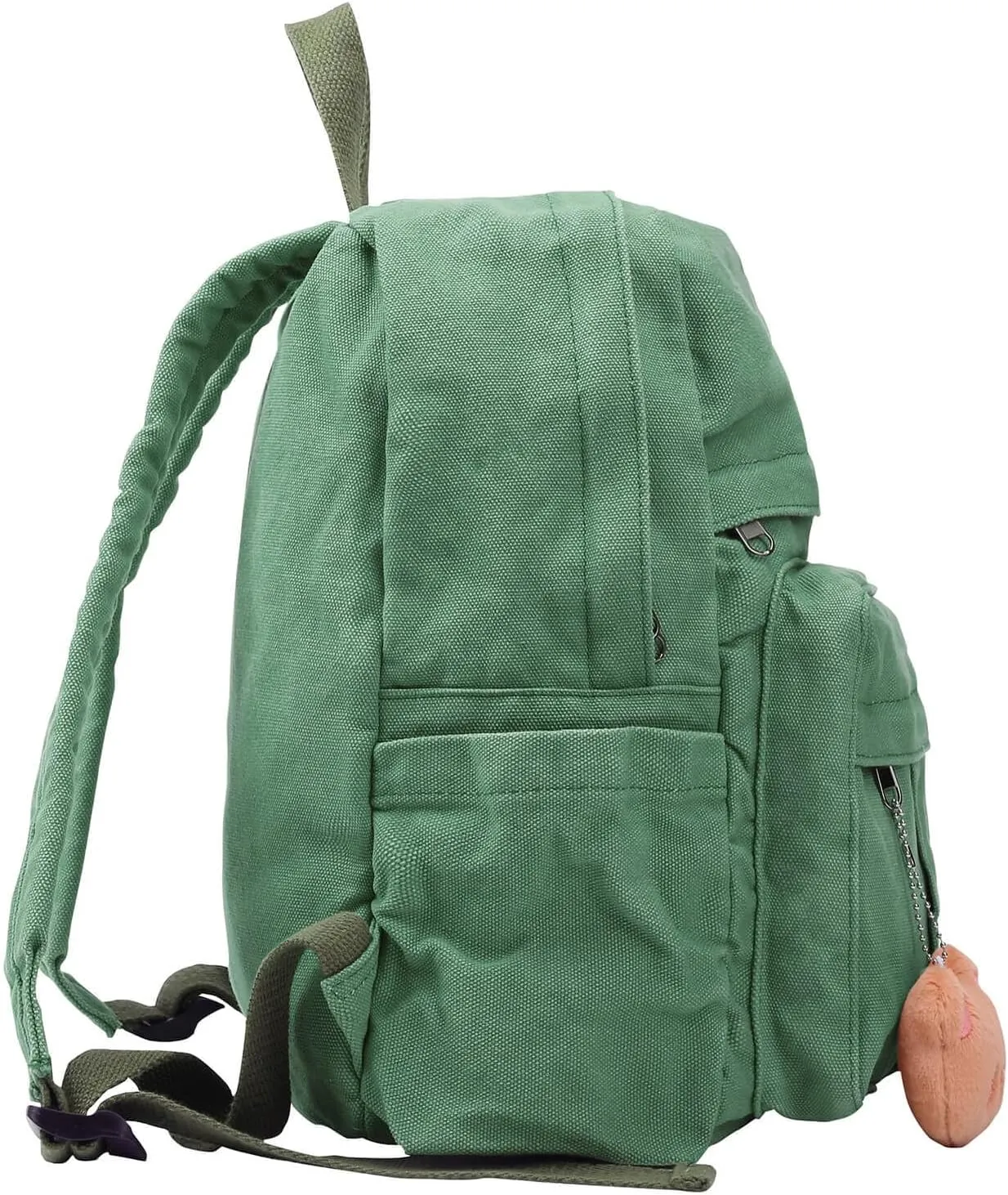 Phaoullzon Small Backpack Purse for Women Travel Vintage Canvas Casual Daypack,Emerald green