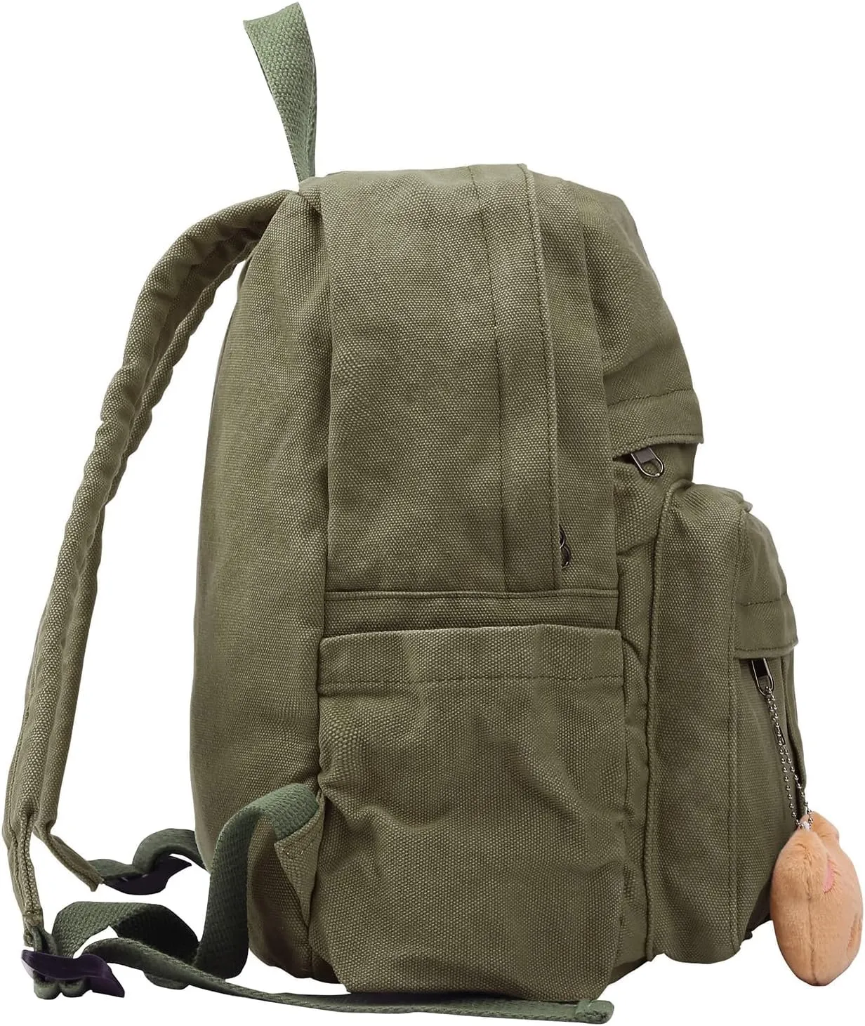 Phaoullzon Small Backpack Purse for Women Travel Vintage Canvas Casual Daypack,Olive green