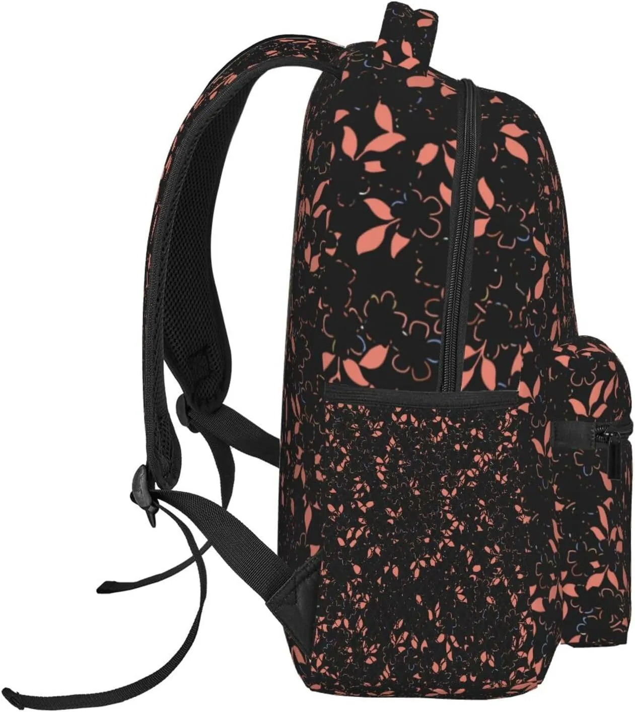 Pink Small Flowers Floral Leaf Casual Backpack Travel Laptop Backpacks Lightweight Daypack Large Capacity Rucksack Notebook Bags Business Work Bag for Yoga Beach Hiking