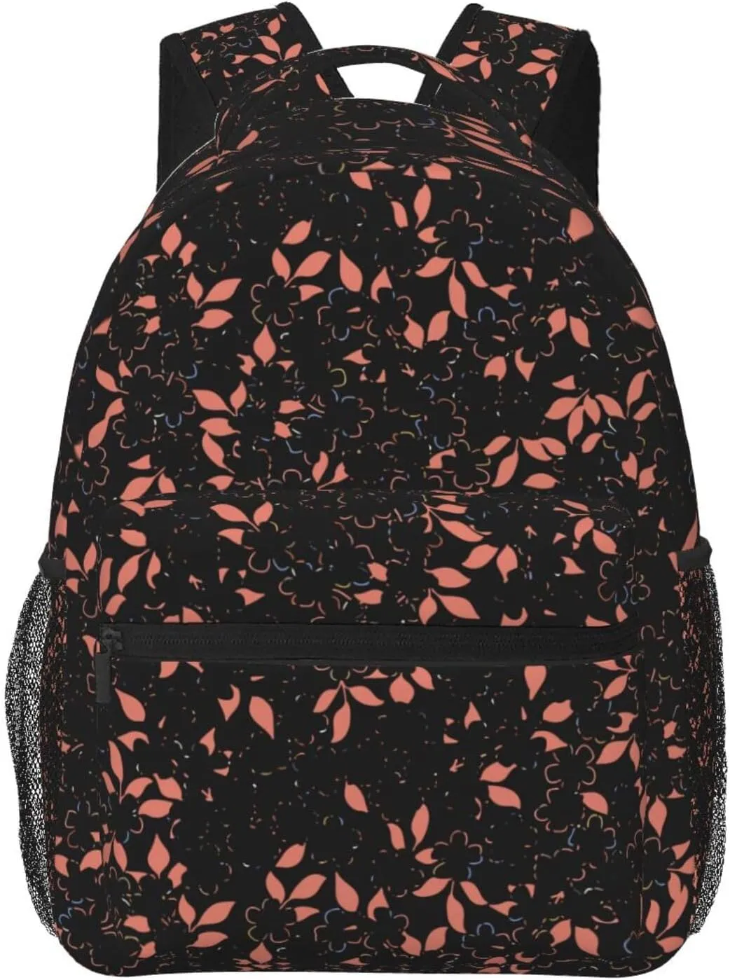 Pink Small Flowers Floral Leaf Casual Backpack Travel Laptop Backpacks Lightweight Daypack Large Capacity Rucksack Notebook Bags Business Work Bag for Yoga Beach Hiking