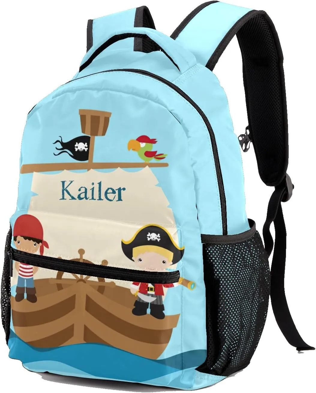 Pirate Boys Big Ship Personalized Kids School Backpack Custom for Boys Girls Primary Daypack Bookbag Travel Bag