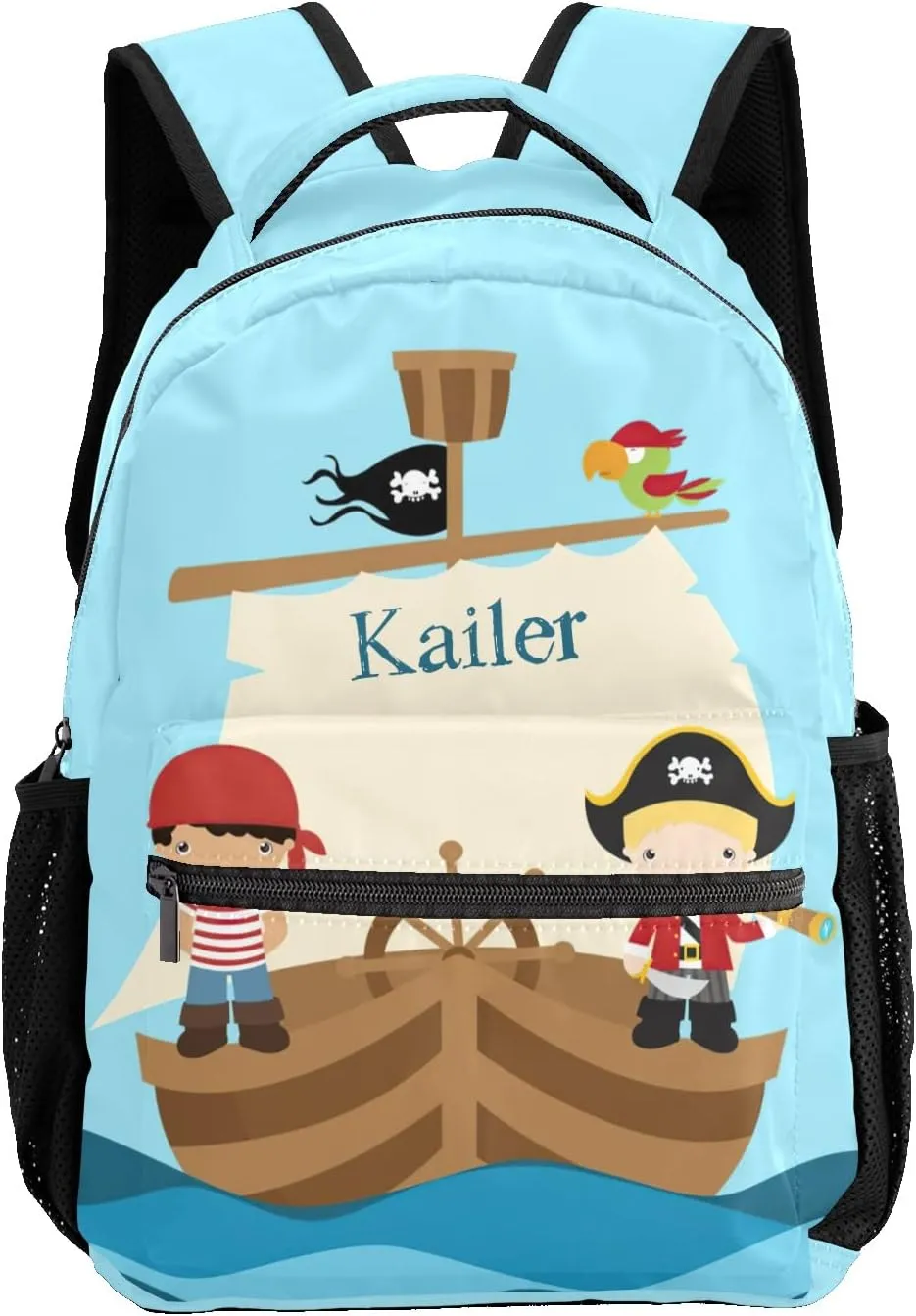 Pirate Boys Big Ship Personalized Kids School Backpack Custom for Boys Girls Primary Daypack Bookbag Travel Bag