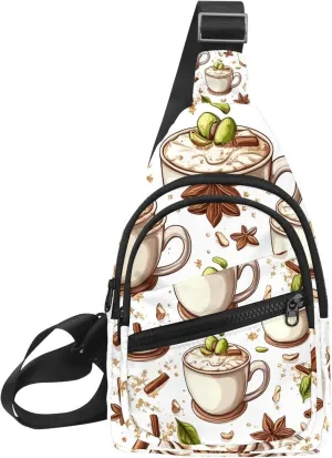 pistachio vanilla and cinnamon hot choco (3) Sling Bag for Women Travel Shoulder Bag Chest Bag
