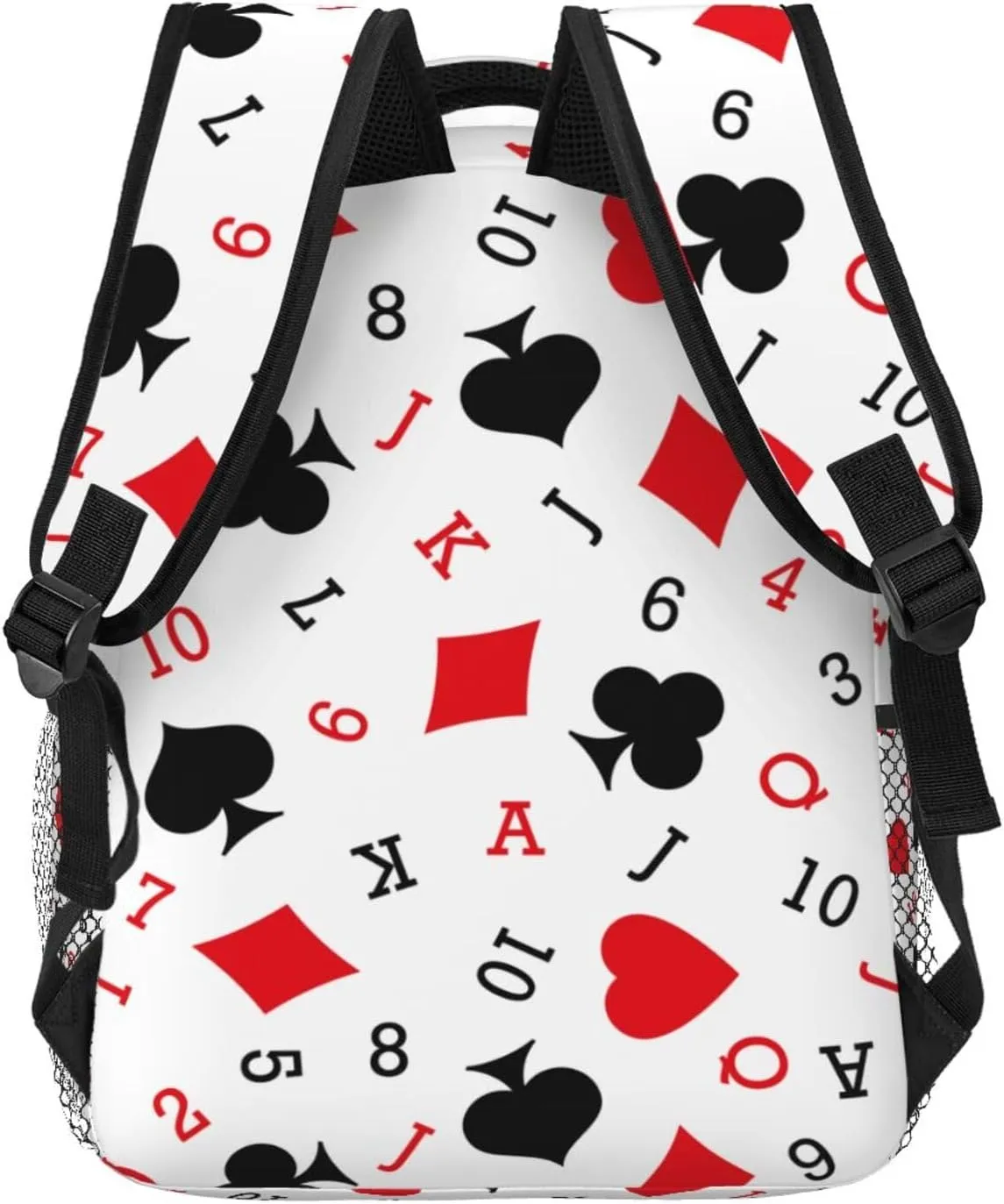 Play Cards Spades Red Hearts A K J Casual Backpack Travel Laptop Backpacks Lightweight Daypack Large Capacity Rucksack Notebook Bags Business Work Bag for Yoga Beach Hiking
