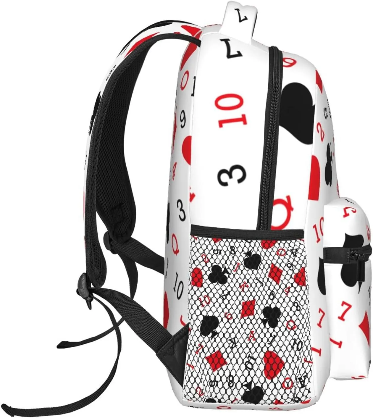 Play Cards Spades Red Hearts A K J Casual Backpack Travel Laptop Backpacks Lightweight Daypack Large Capacity Rucksack Notebook Bags Business Work Bag for Yoga Beach Hiking