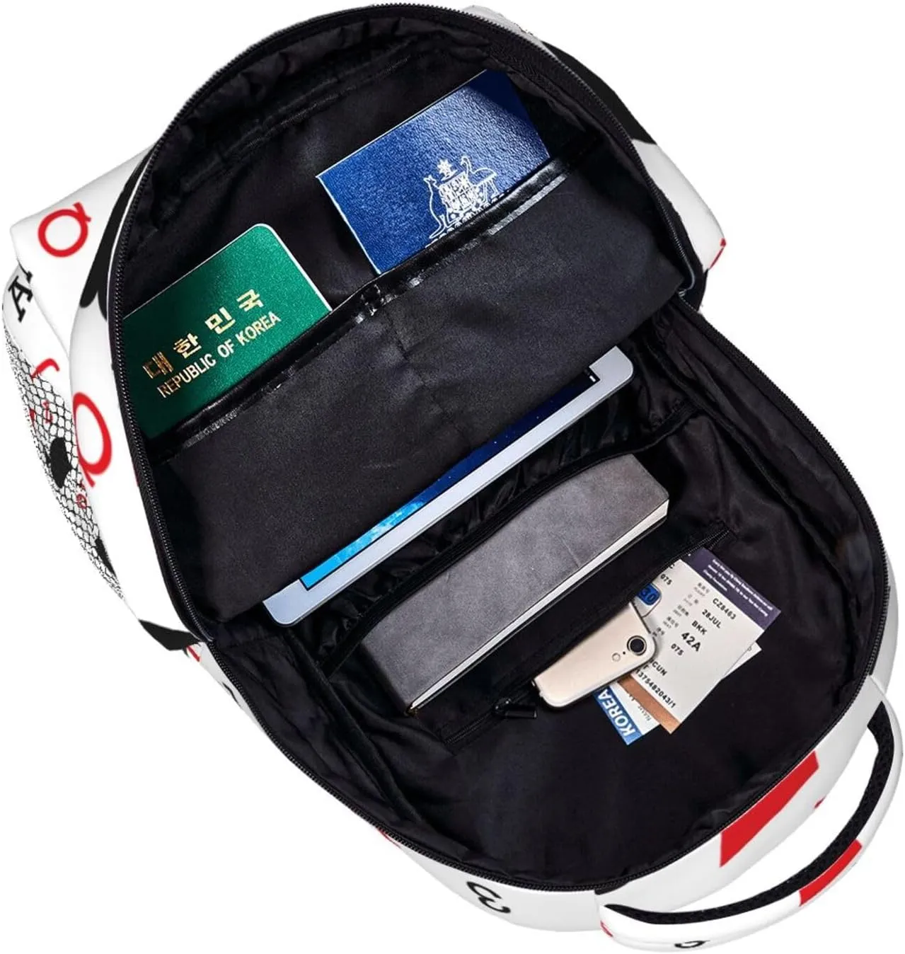 Play Cards Spades Red Hearts A K J Casual Backpack Travel Laptop Backpacks Lightweight Daypack Large Capacity Rucksack Notebook Bags Business Work Bag for Yoga Beach Hiking