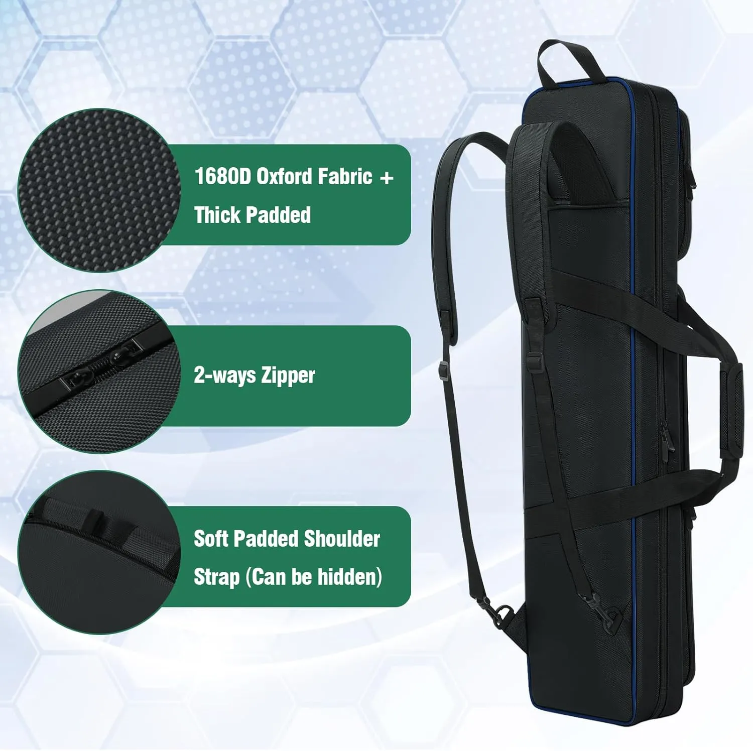 Pool Cue Case 4x5, Pool Cue Carrying Case Soft Padded Billiard Stick Bag with Multi-pocket for 4 Butts and 5 Shafts, Pool Stick Case Cue Bag with Backpack-straps for Pool Cues and Accessories