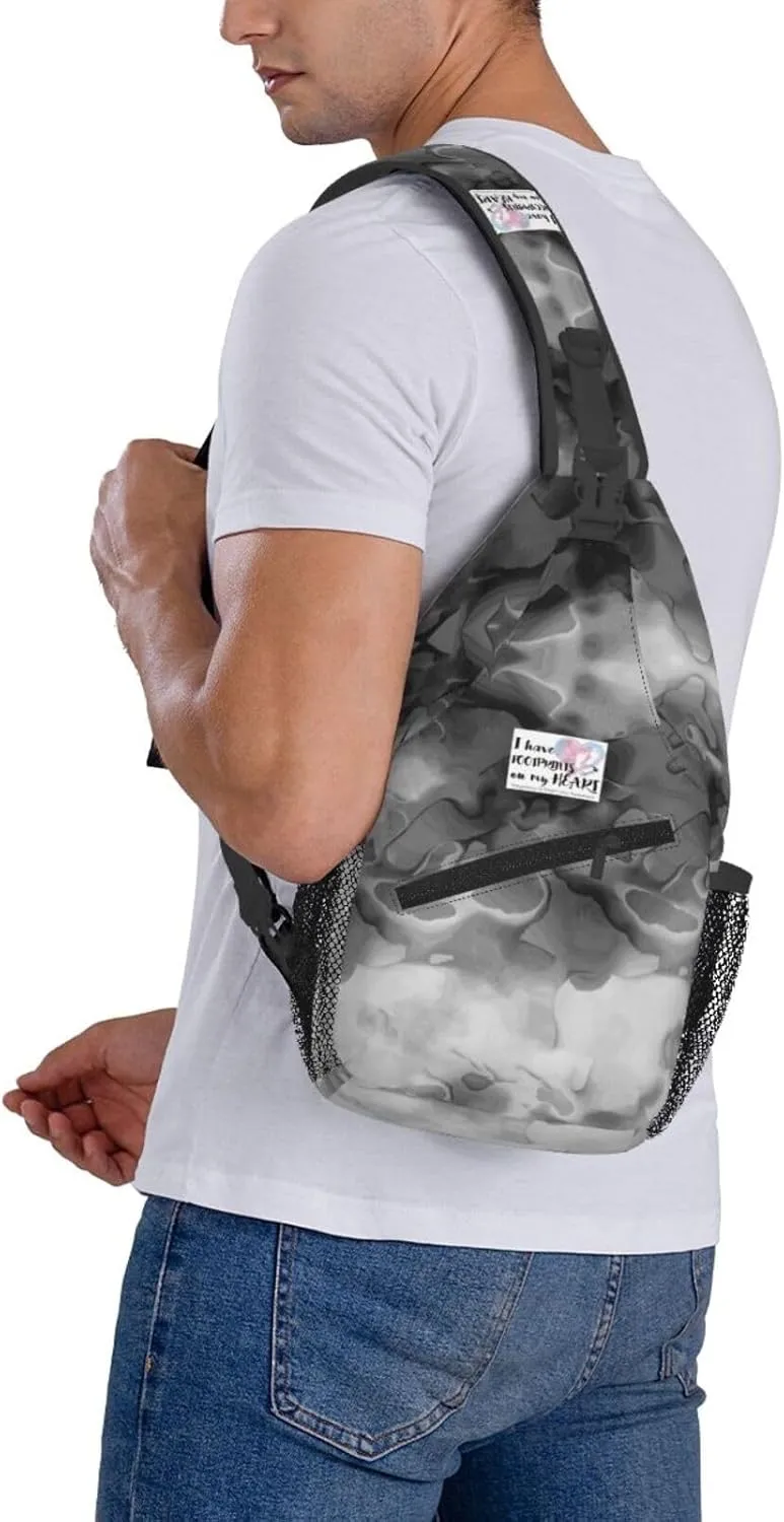 Pregnancy and Infant Loss Awareness Sling Bag Crossbody Backpack Shoulder Casual Daypack Bag for Men Women